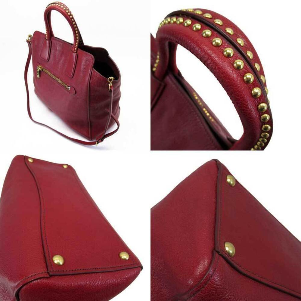 Miu Miu handbag bag red shoulder leather gold